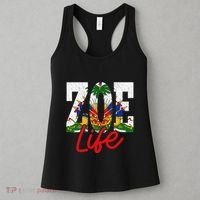 Haiti Flag Zoe Life Retro Women's Tank Top thumb 3