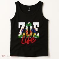 Haiti Flag Zoe Life Retro Tank Top thumb 2