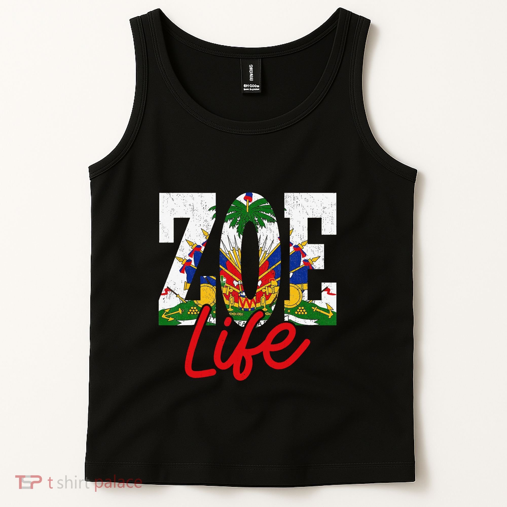 Haiti Flag Zoe Life Retro Tank Top