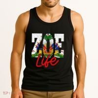 Haiti Flag Zoe Life Retro Tank Top thumb 3