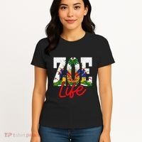 Haiti Flag Zoe Life Retro Women's T-Shirt thumb 4