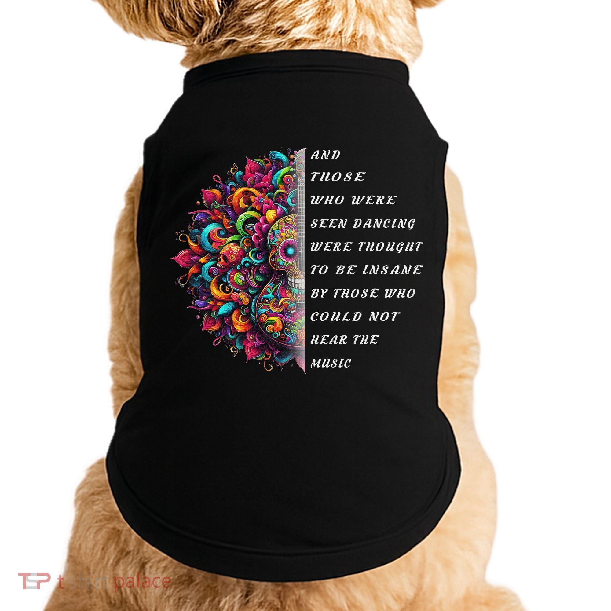 Hippie Guitar And Those Who Were Seen Dancing Peace Vibes Doggie Tank