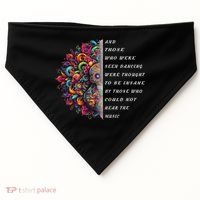 Hippie Guitar And Those Who Were Seen Dancing Peace Vibes USA-Made Doggie Bandana thumb 0