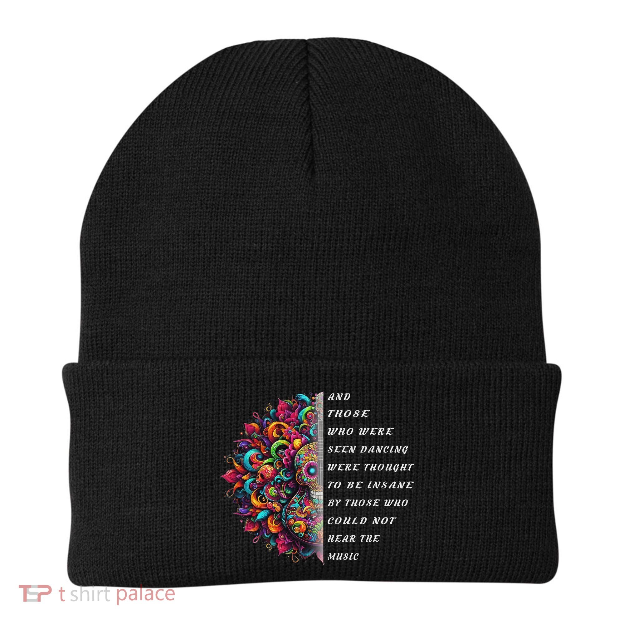 Hippie Guitar And Those Who Were Seen Dancing Peace Vibes Beanie