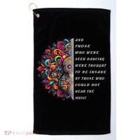 Hippie Guitar And Those Who Were Seen Dancing Peace Vibes Golf Towel thumb 0