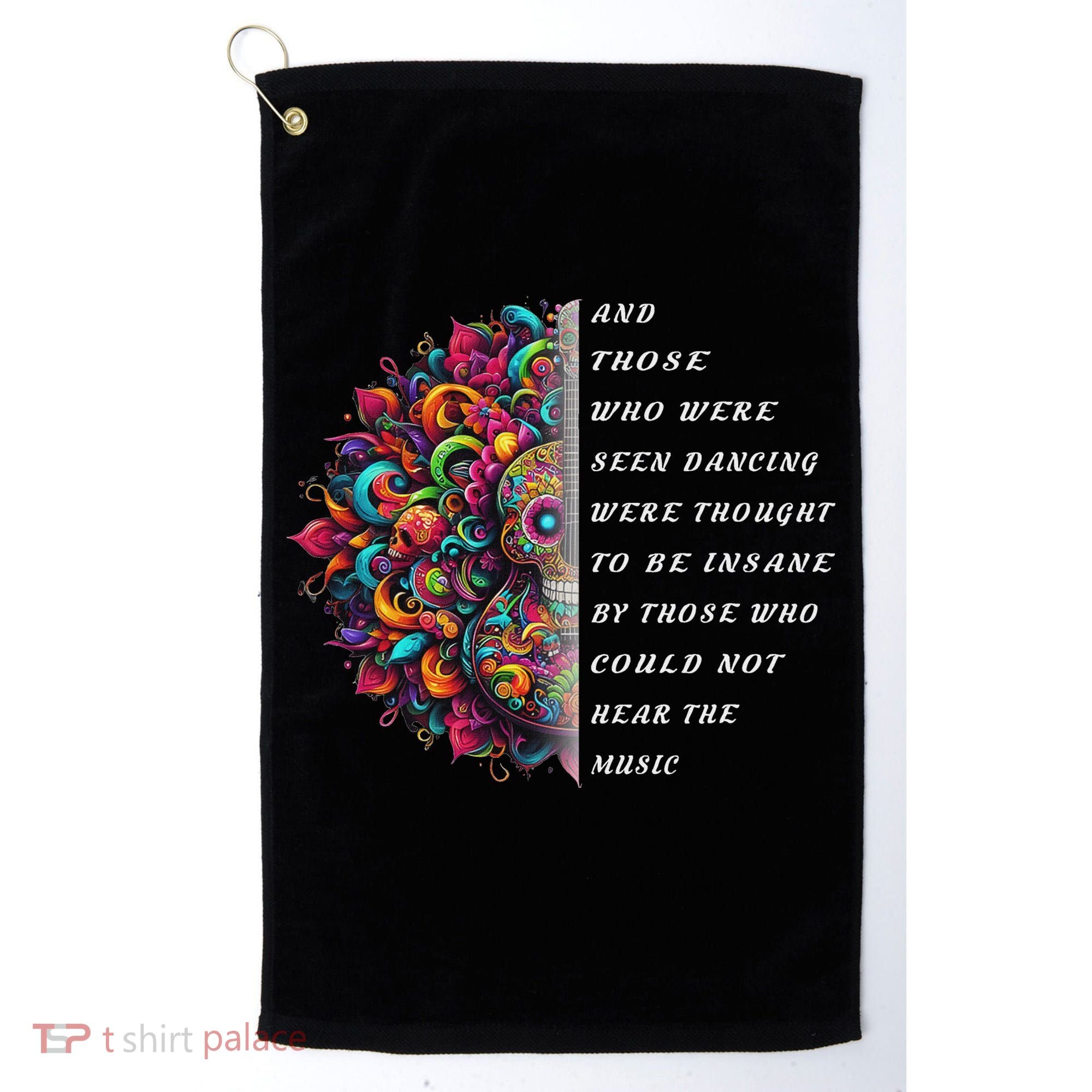 Hippie Guitar And Those Who Were Seen Dancing Peace Vibes Golf Towel