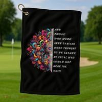 Hippie Guitar And Those Who Were Seen Dancing Peace Vibes Golf Towel thumb 1
