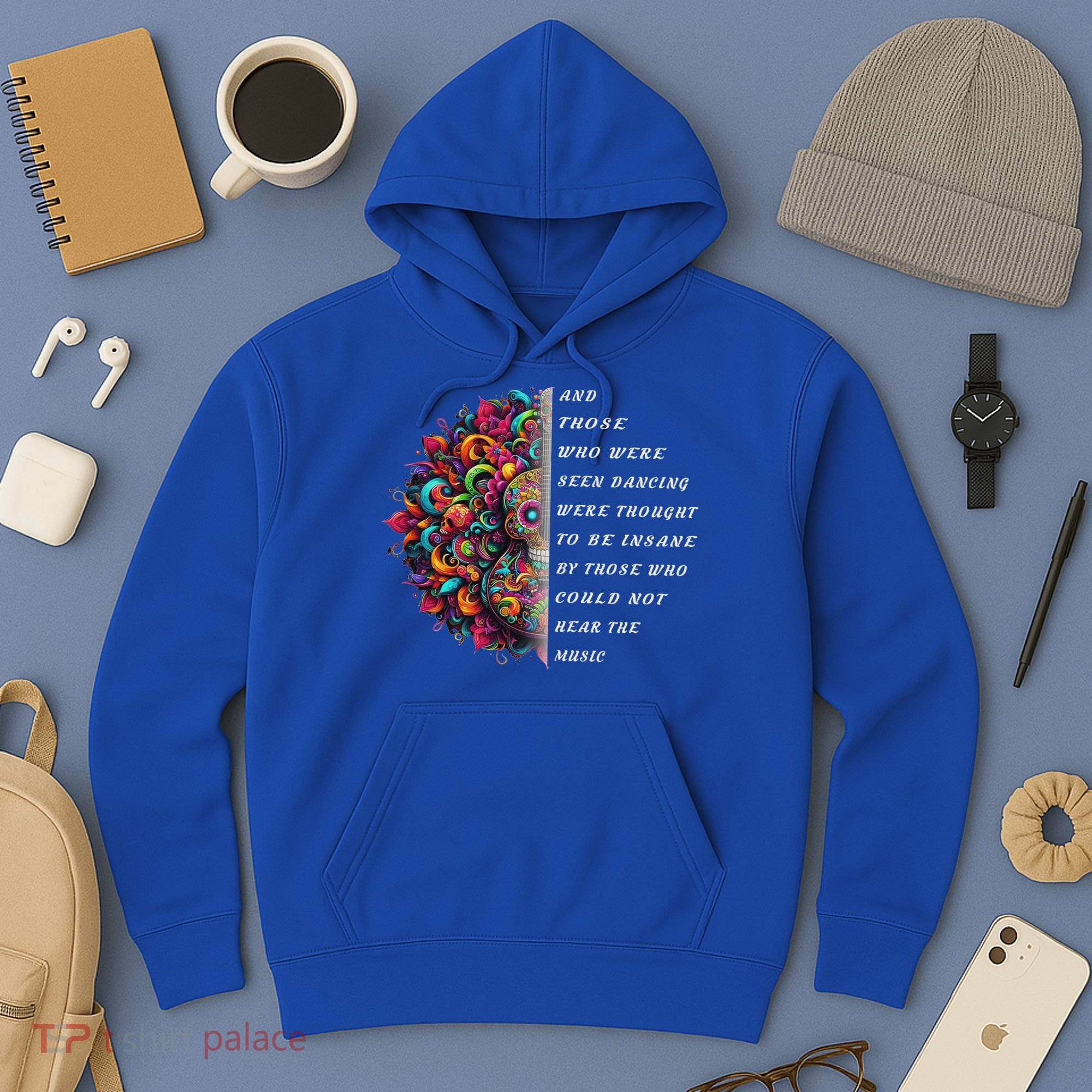 Hippie Guitar And Those Who Were Seen Dancing Peace Vibes Hoodie