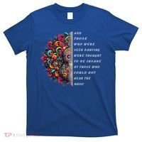 Hippie Guitar And Those Who Were Seen Dancing Peace Vibes T-Shirt thumb 0