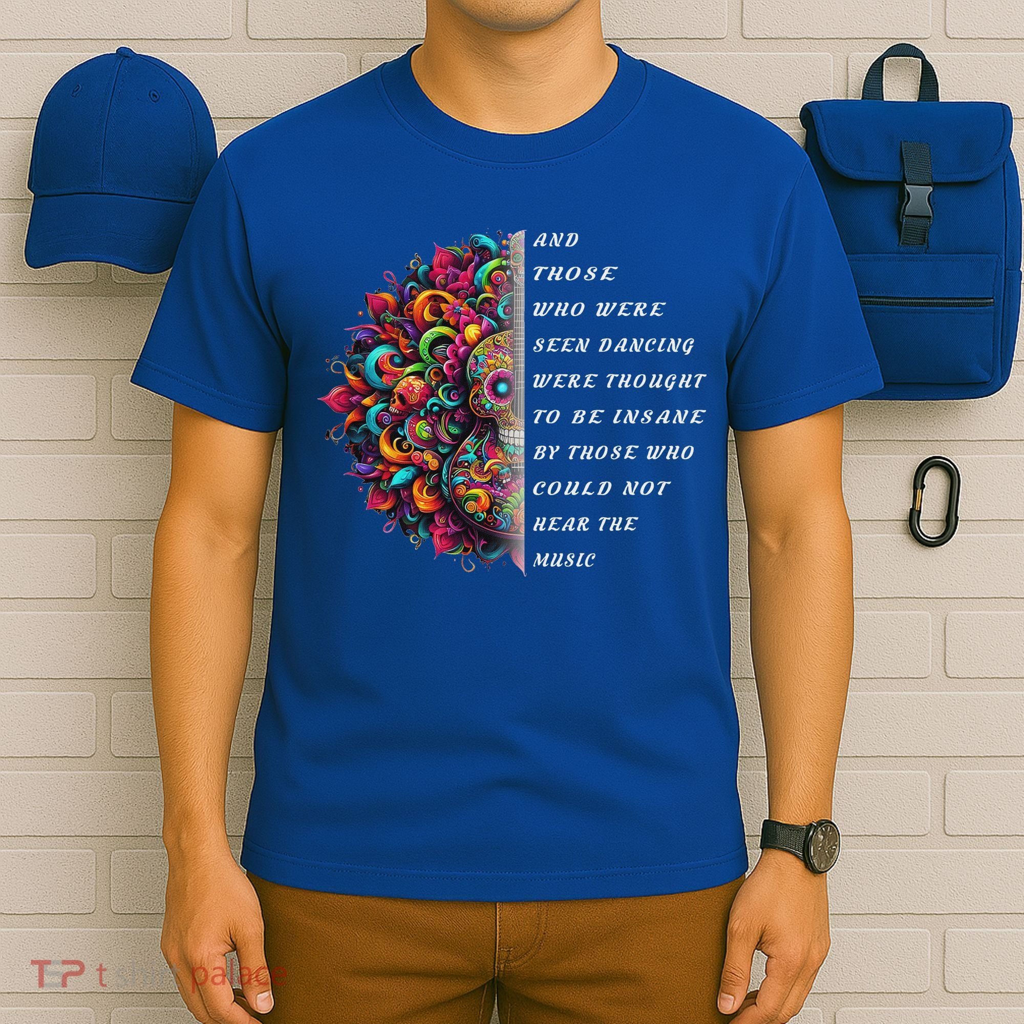 Hippie Guitar And Those Who Were Seen Dancing Peace Vibes T-Shirt