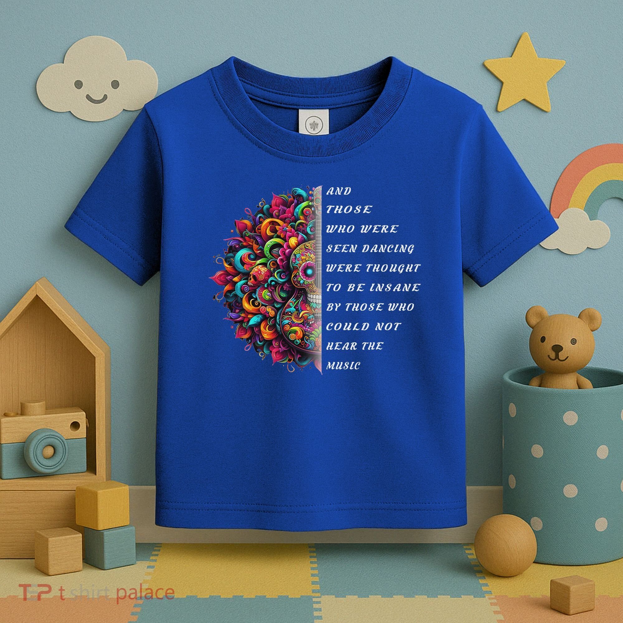 Hippie Guitar And Those Who Were Seen Dancing Peace Vibes Toddler T-Shirt