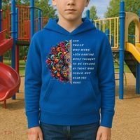 Hippie Guitar And Those Who Were Seen Dancing Peace Vibes Kids Hoodie thumb 2