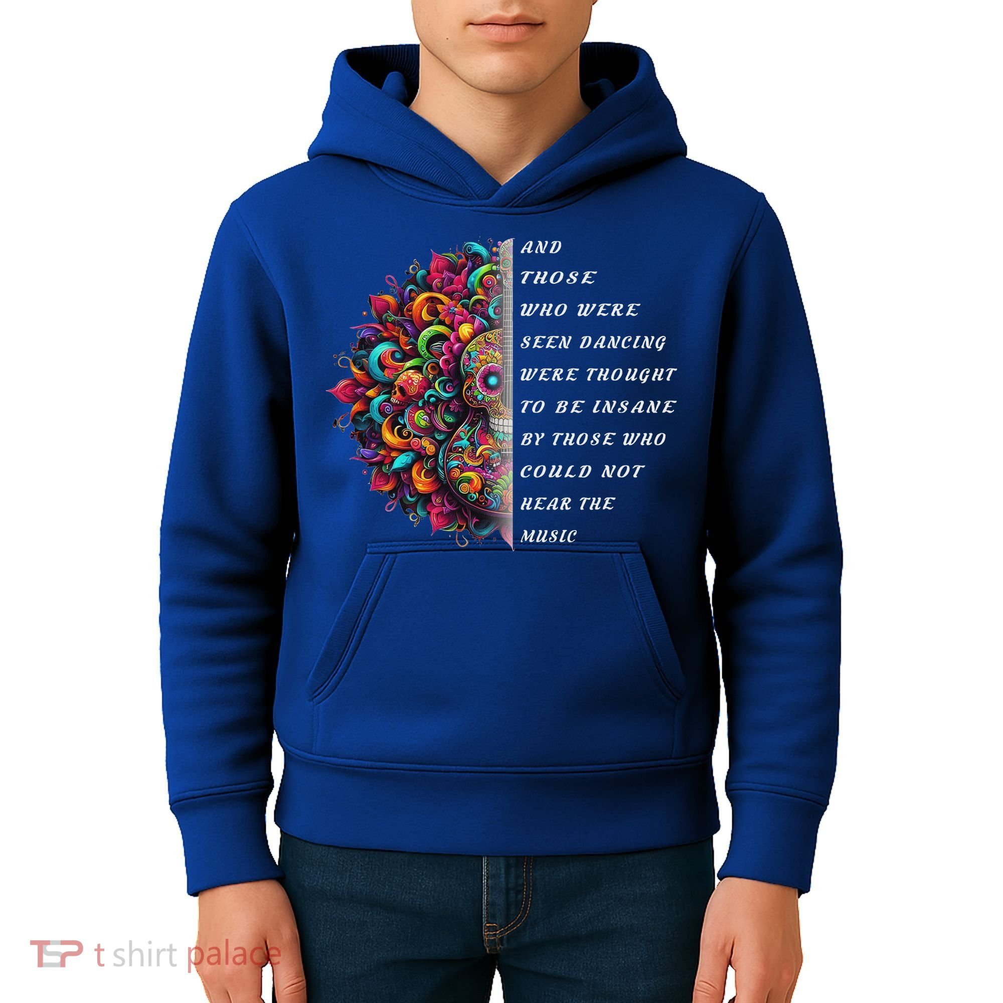 Hippie Guitar And Those Who Were Seen Dancing Peace Vibes Kids Hoodie