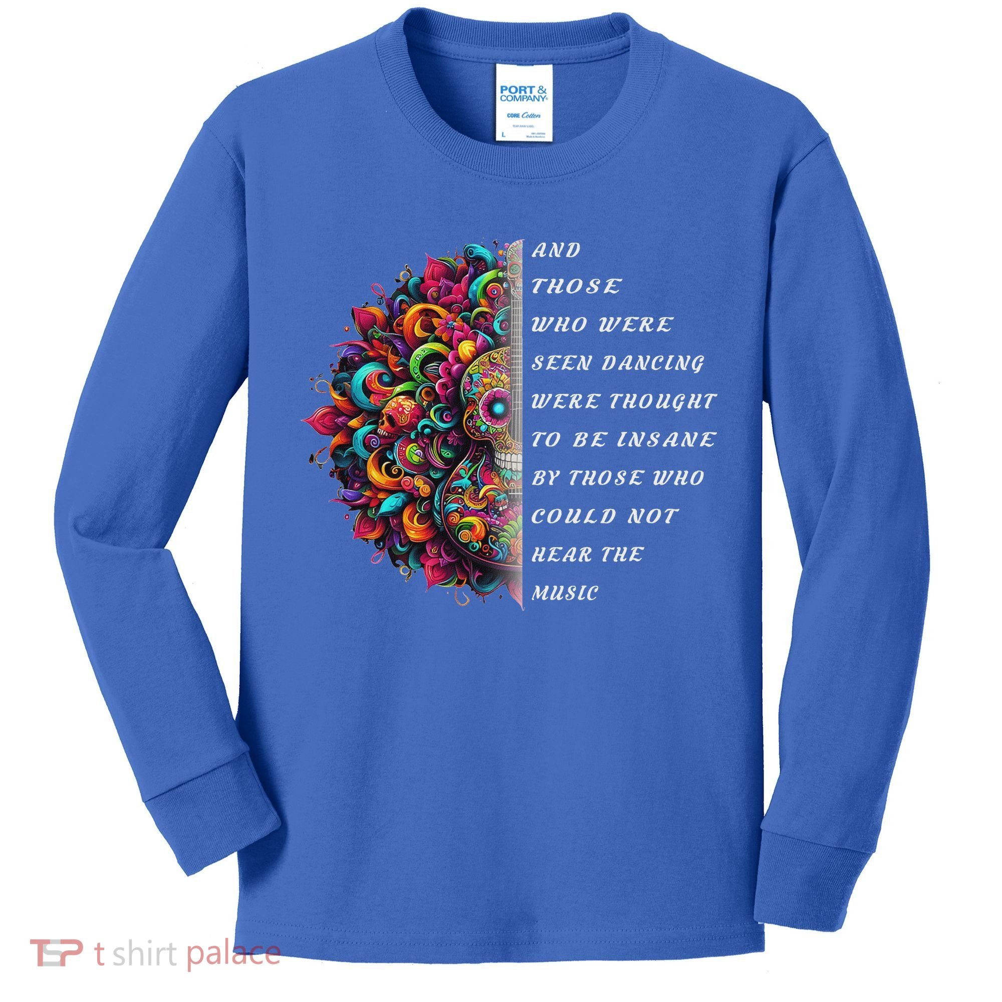 Hippie Guitar And Those Who Were Seen Dancing Peace Vibes Kids Long Sleeve Shirt