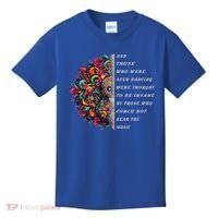 Hippie Guitar And Those Who Were Seen Dancing Peace Vibes Kids T-Shirt thumb 0