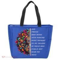 Hippie Guitar And Those Who Were Seen Dancing Peace Vibes Tote Bag thumb 0