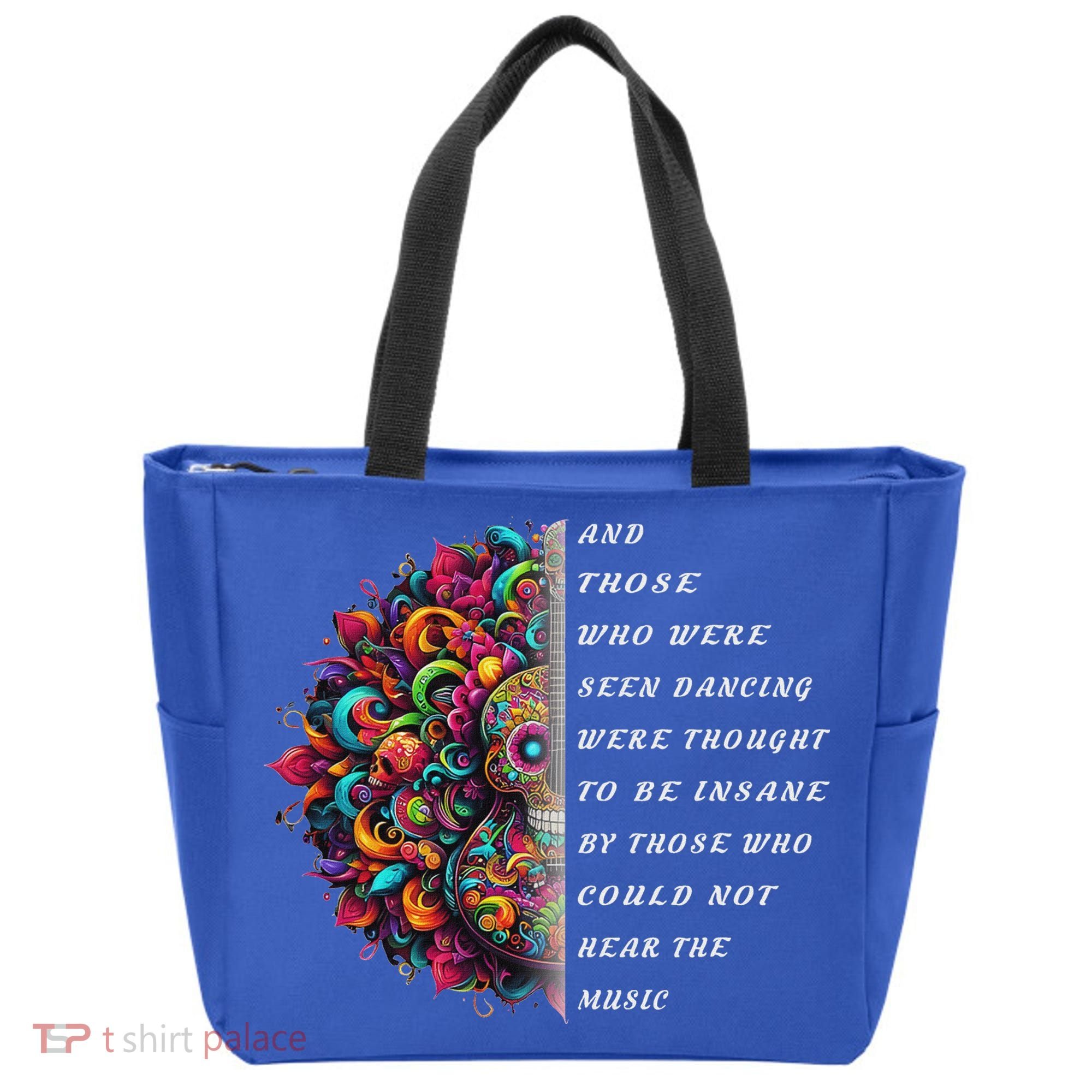 Hippie Guitar And Those Who Were Seen Dancing Peace Vibes Tote Bag