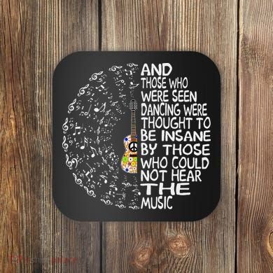 Hippie Guitar And Those Who Were Seen Dancing Peace Coaster