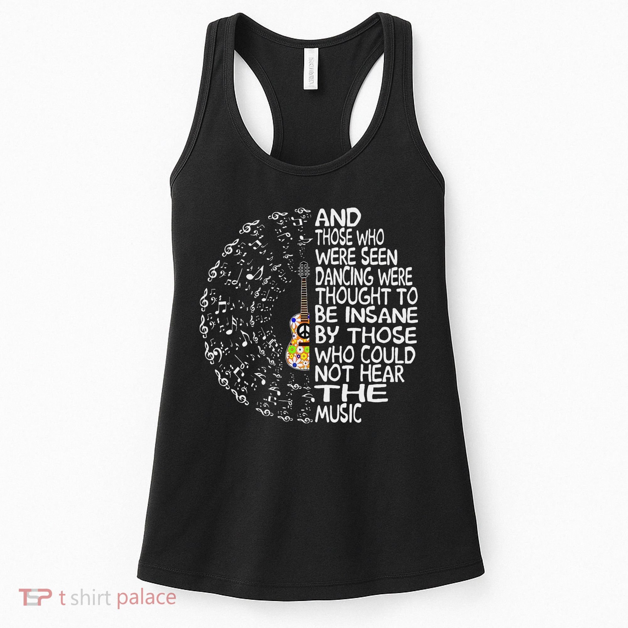 Hippie Guitar And Those Who Were Seen Dancing Peace Women's Tank Top