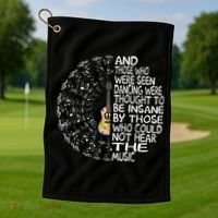 Hippie Guitar And Those Who Were Seen Dancing Peace Golf Towel thumb 1