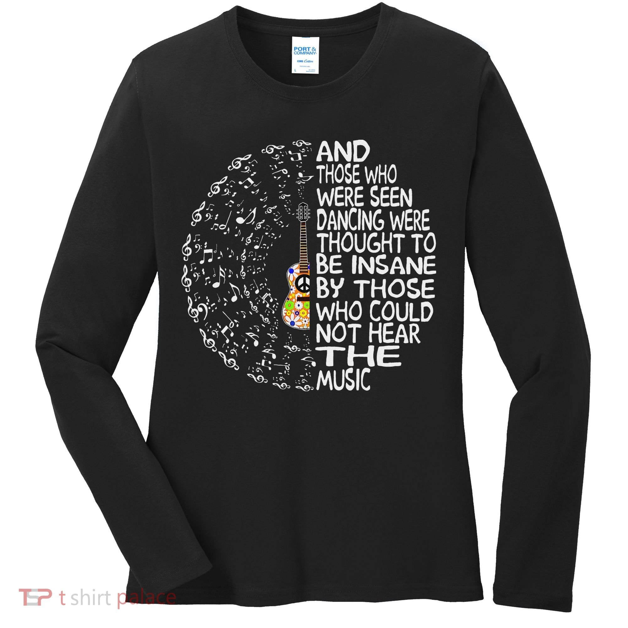 Hippie Guitar And Those Who Were Seen Dancing Peace Women's Long Sleeve Shirt
