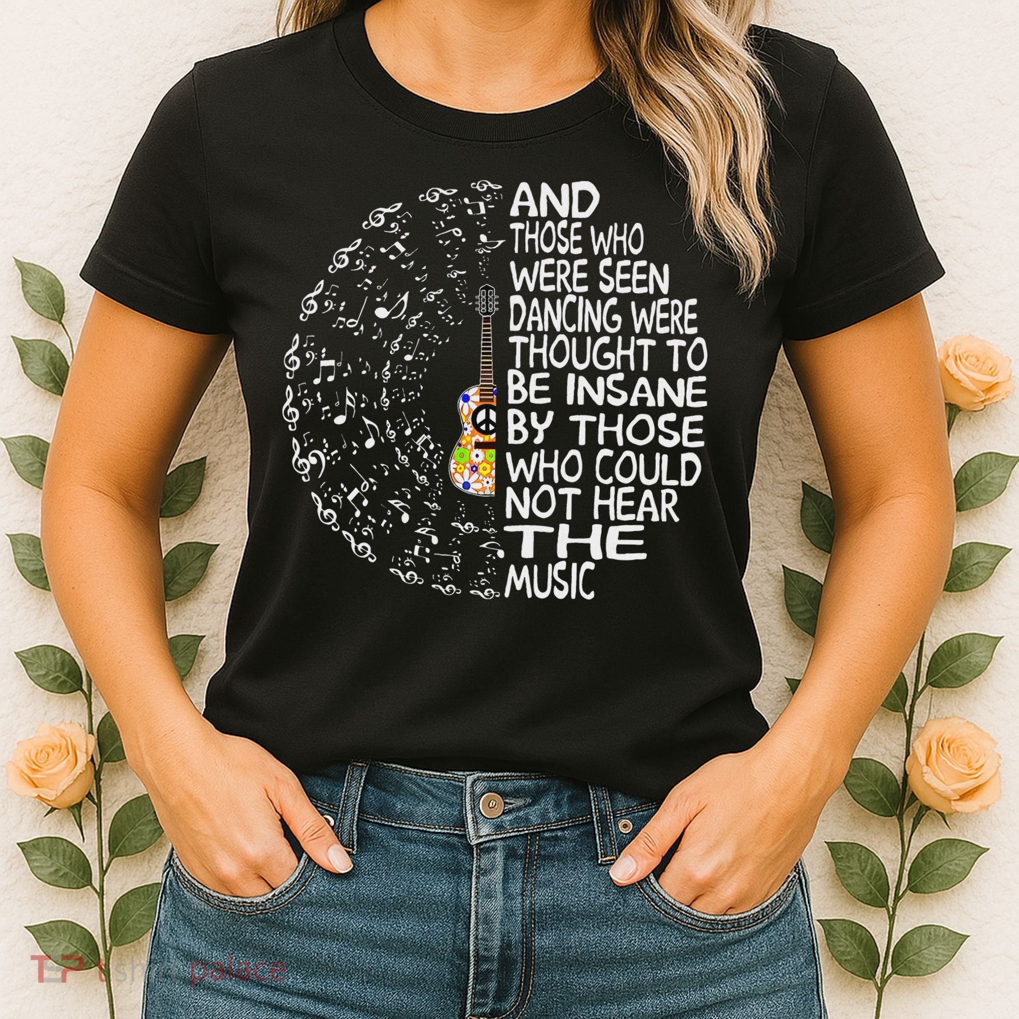 Hippie Guitar And Those Who Were Seen Dancing Peace Women's T-Shirt