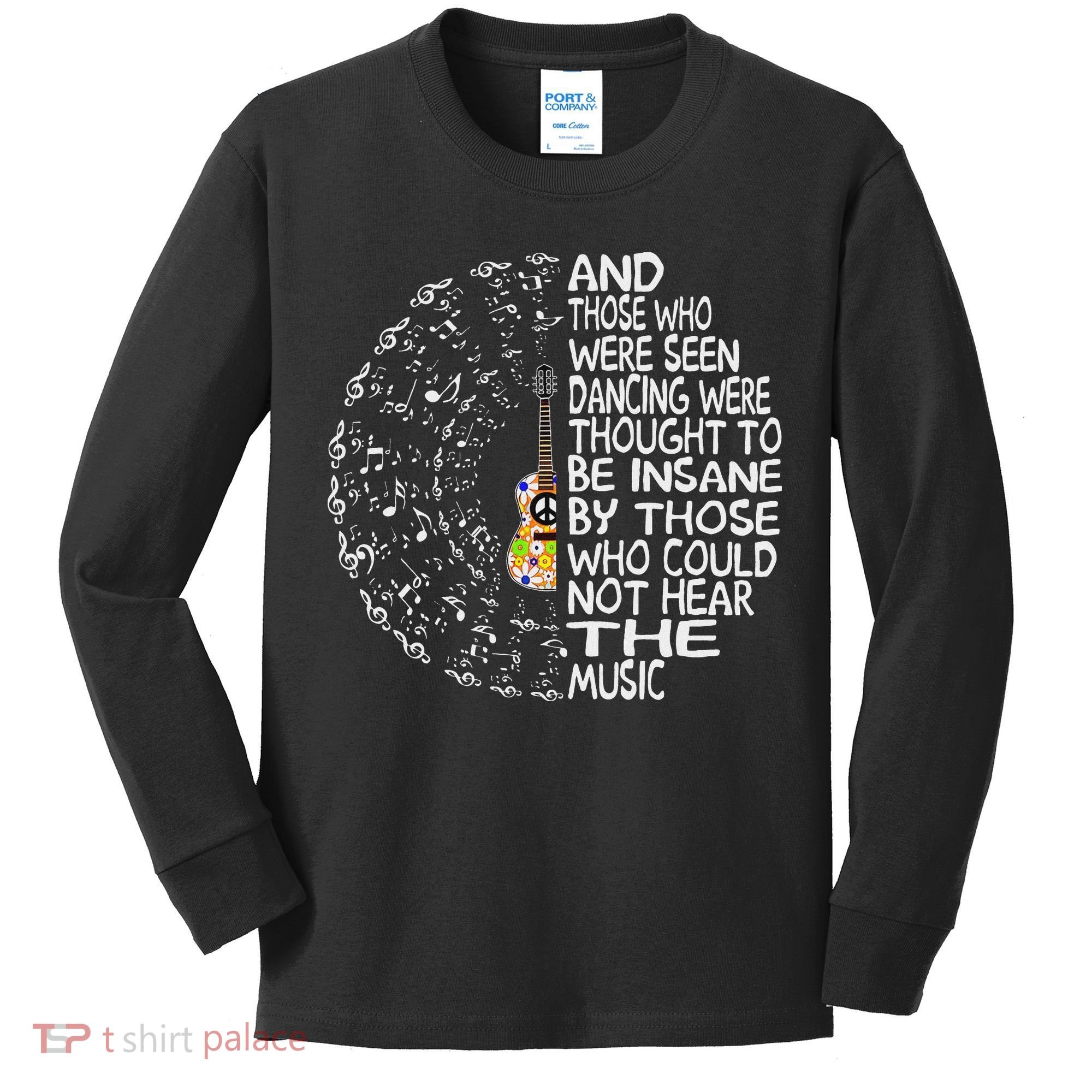 Hippie Guitar And Those Who Were Seen Dancing Peace Kids Long Sleeve Shirt