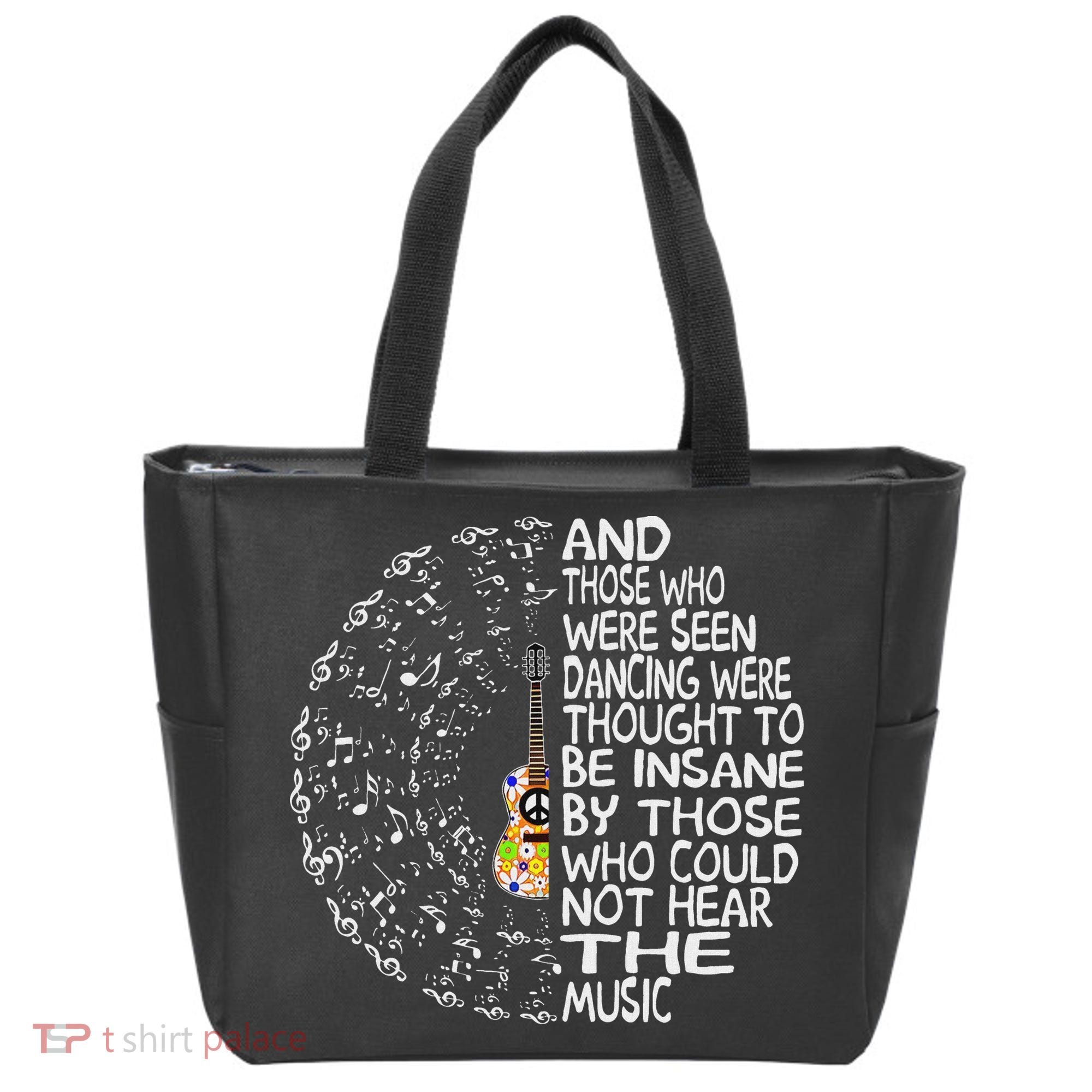 Hippie Guitar And Those Who Were Seen Dancing Peace Tote Bag