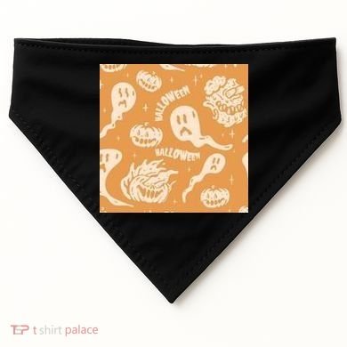 Halloween Ghosts And Pumpkins USA-Made Doggie Bandana