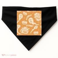 Halloween Ghosts And Pumpkins USA-Made Doggie Bandana thumb 0