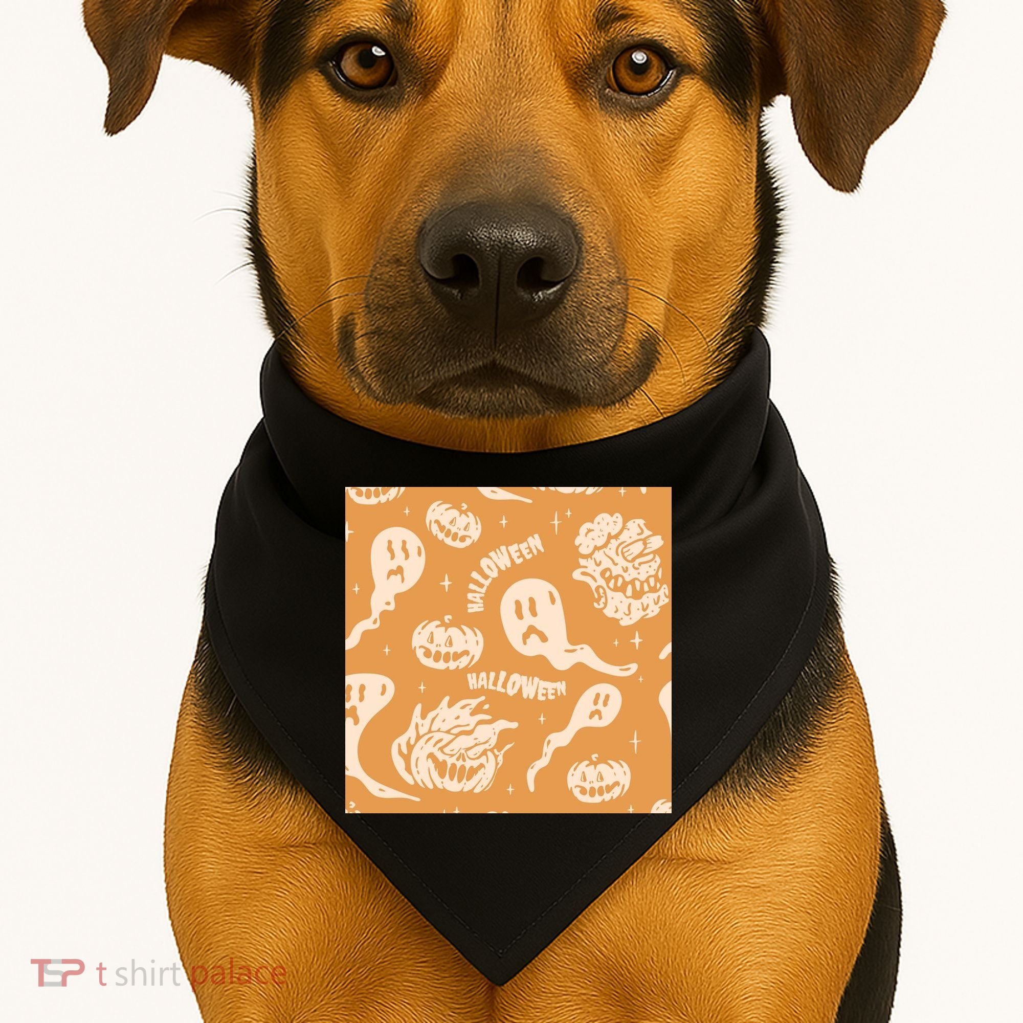 Halloween Ghosts And Pumpkins USA-Made Doggie Bandana