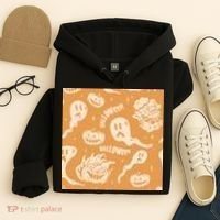 Halloween Ghosts And Pumpkins Hoodie thumb 4