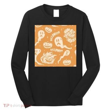 Halloween Ghosts And Pumpkins Long Sleeve Shirt