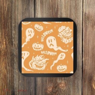 Halloween Ghosts And Pumpkins Coaster
