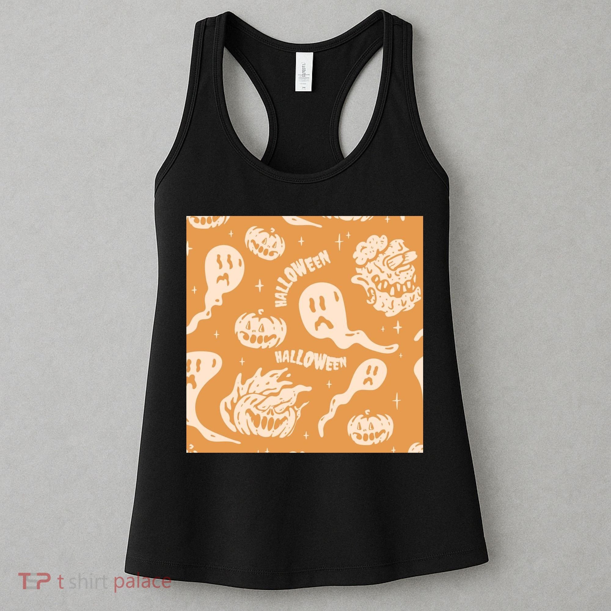 Halloween Ghosts And Pumpkins Women's Tank Top