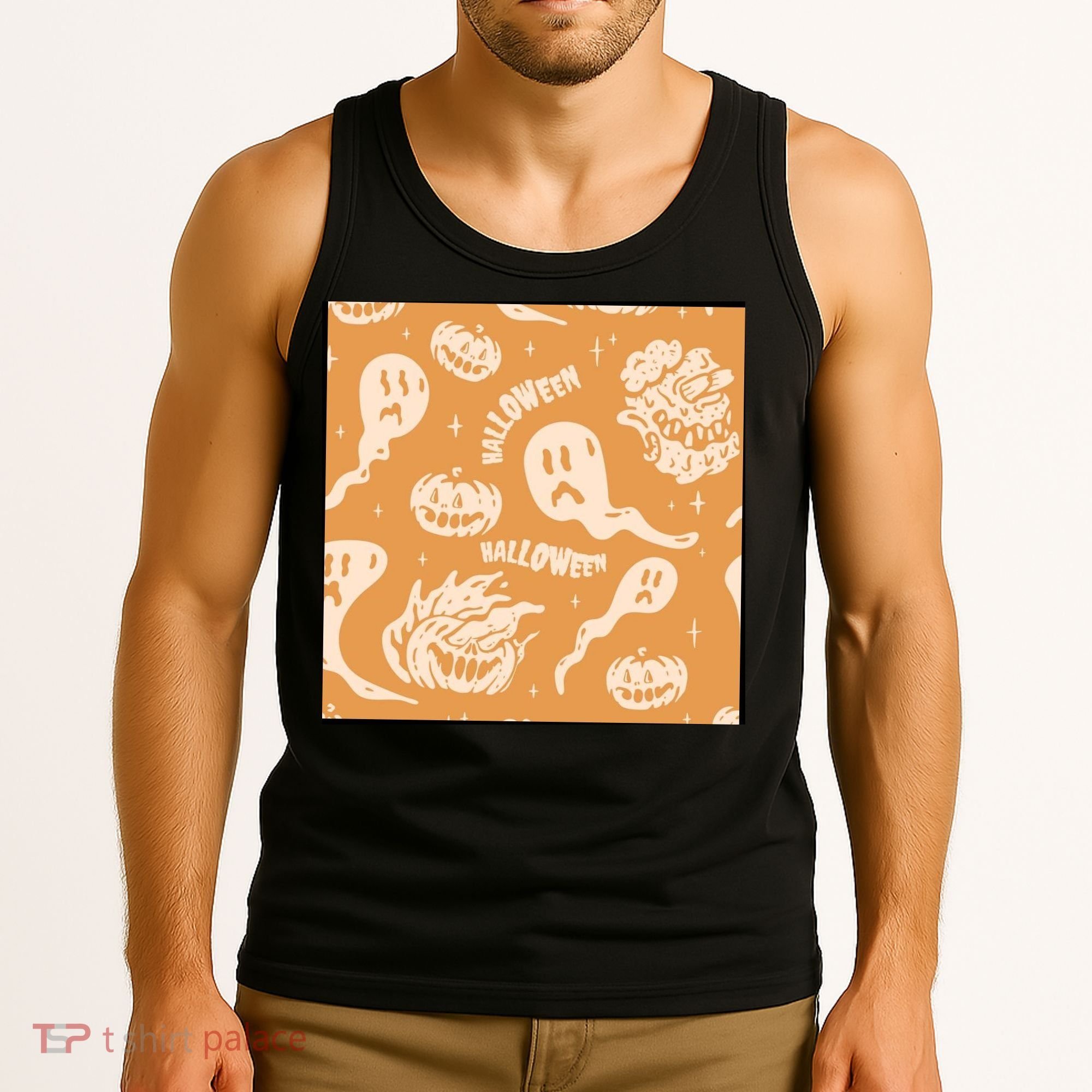 Halloween Ghosts And Pumpkins Tank Top
