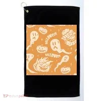 Halloween Ghosts And Pumpkins Golf Towel thumb 0