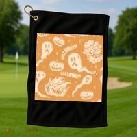 Halloween Ghosts And Pumpkins Golf Towel thumb 1