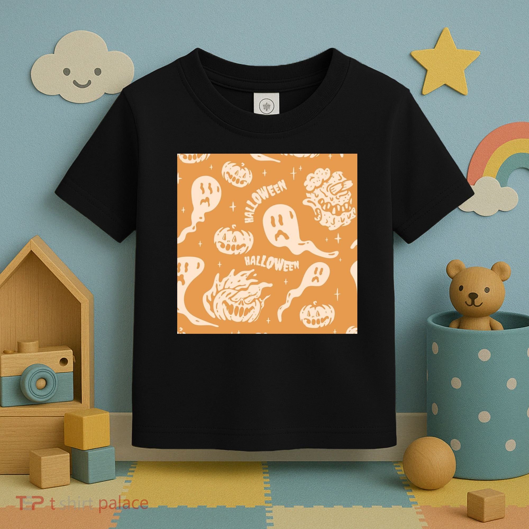 Halloween Ghosts And Pumpkins Toddler T-Shirt