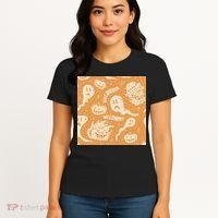 Halloween Ghosts And Pumpkins Women's T-Shirt thumb 4