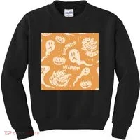 Halloween Ghosts And Pumpkins Kids Sweatshirt thumb 0
