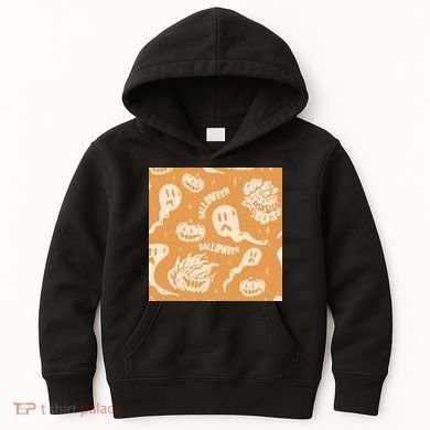 Halloween Ghosts And Pumpkins Kids Hoodie