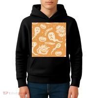 Halloween Ghosts And Pumpkins Kids Hoodie thumb 4
