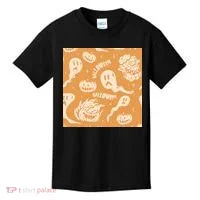 Halloween Ghosts And Pumpkins Kids T-Shirt thumb 0