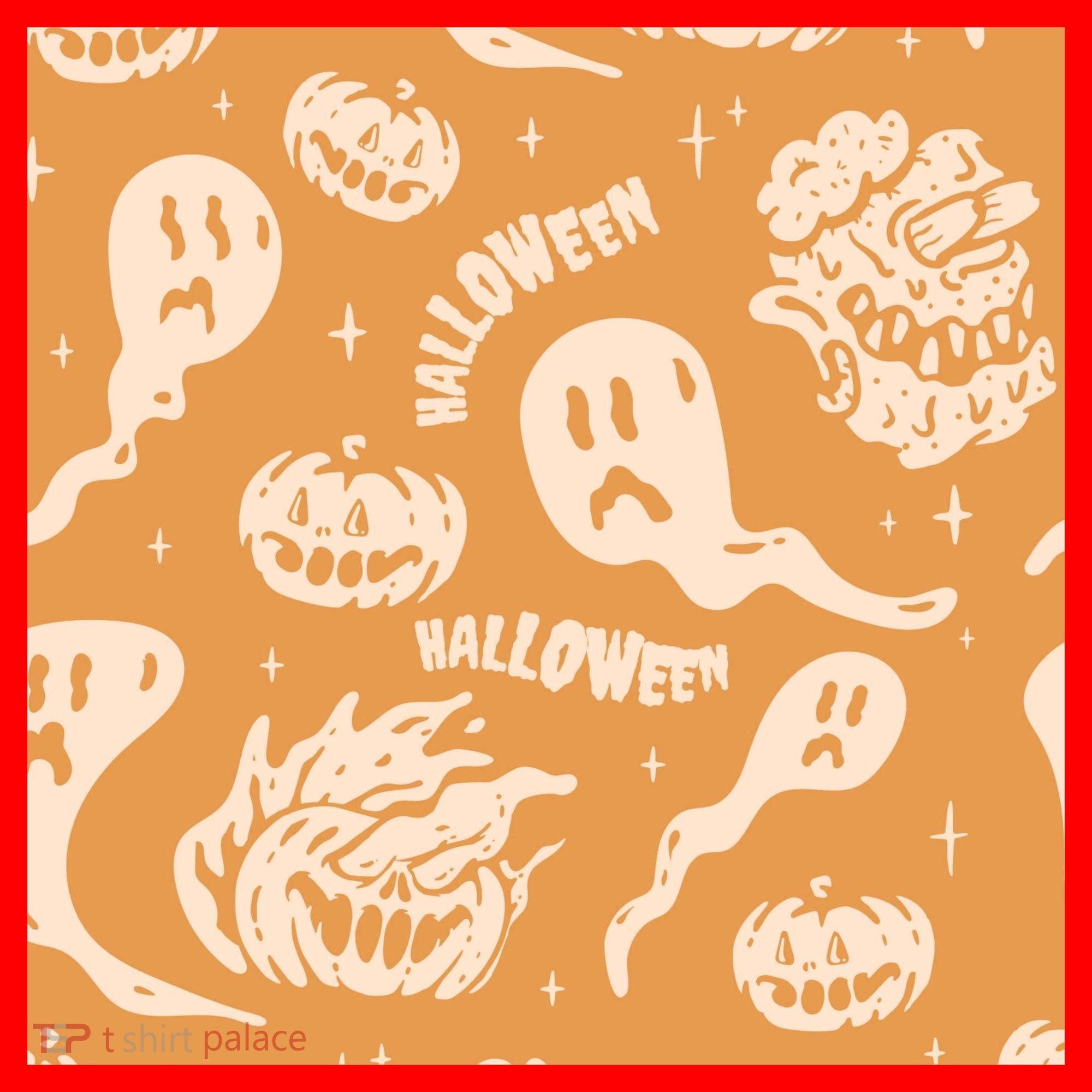 Halloween Ghosts And Pumpkins Santa Hat