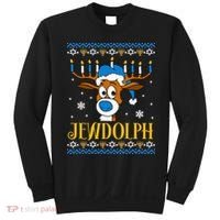 Hanukkah Gets A Humorous Touch With The Funny Jewdolph Ugly Sweater Featuring A Sweatshirt thumb 0