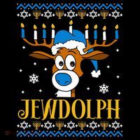 Hanukkah Gets A Humorous Touch With The Funny Jewdolph Ugly Sweater Featuring A Coffee Mug thumb 5