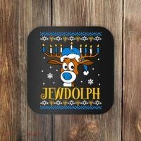 Hanukkah Gets A Humorous Touch With The Funny Jewdolph Ugly Sweater Featuring A Coaster thumb 0