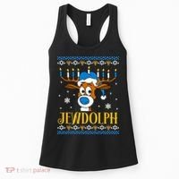 Hanukkah Gets A Humorous Touch With The Funny Jewdolph Ugly Sweater Featuring A Women's Tank Top thumb 0
