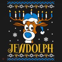 Hanukkah Gets A Humorous Touch With The Funny Jewdolph Ugly Sweater Featuring A Toddler Hoodie thumb 2